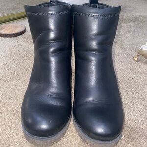 Korks black chunky heel booties size 6